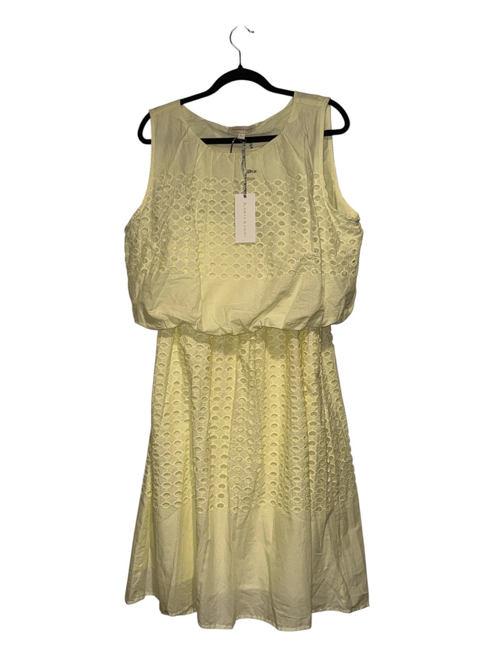 NWT Jennifer & Grace butter yellow eyelet embroidered skirt tank set - Picture 7 of 7